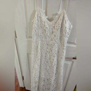 EXPRESS FLORAL LACE MIDI DRESS